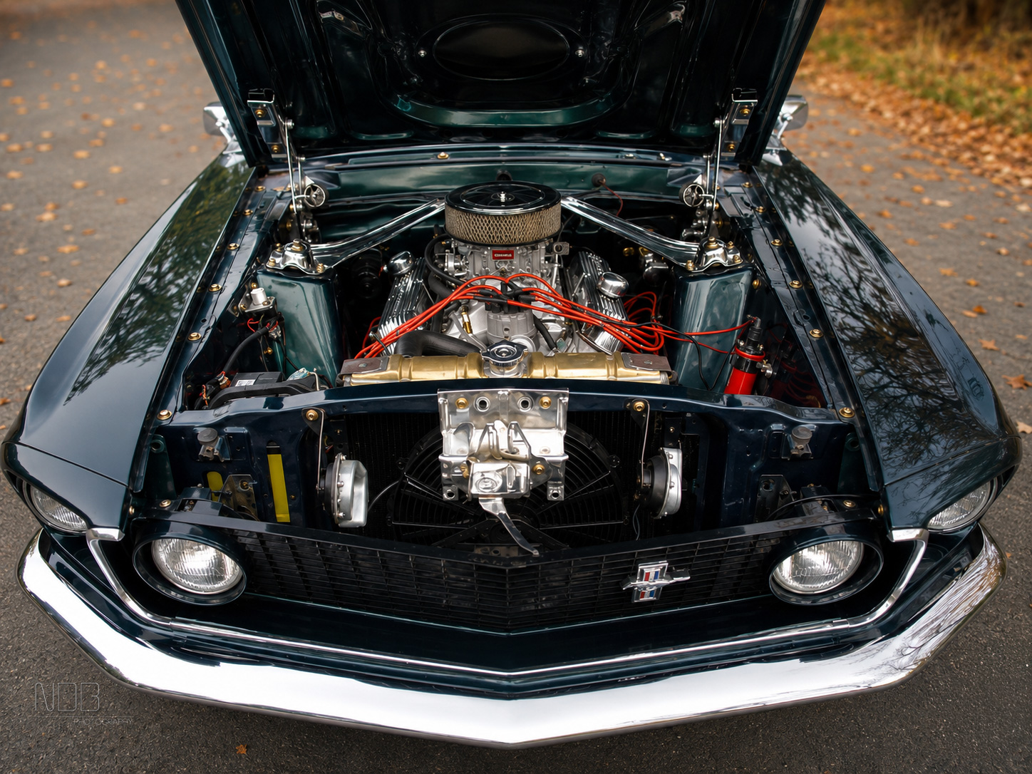 V8-Motorraum des 1969 Ford Mustang