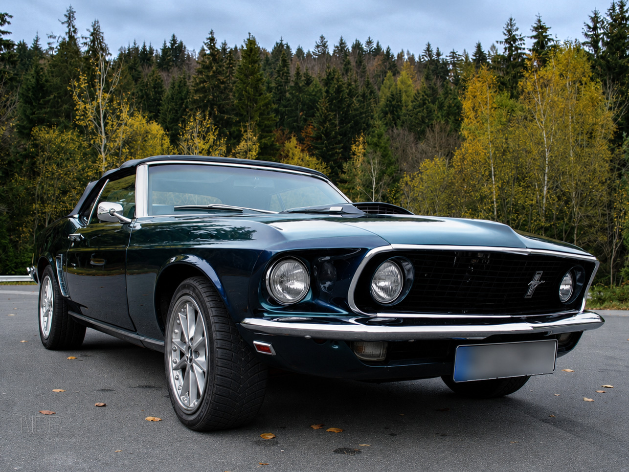 1969 Ford Mustang Cabrio in der Dreiviertelansicht